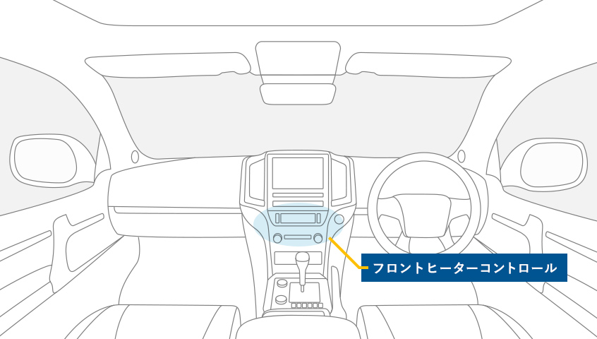 フロントヒーターコントロールの位置