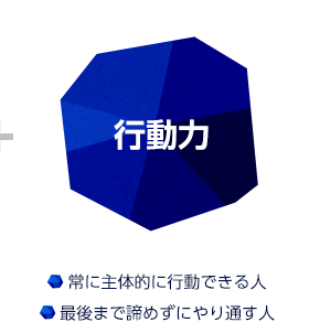 行動力 常に主体的に行動できる人 最後まで諦めずにやり通す人